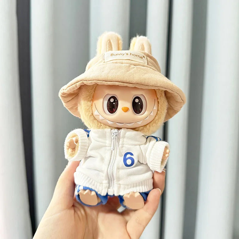 The Monster Labubu Outfit Sports Suit Canvas Shoes Hat