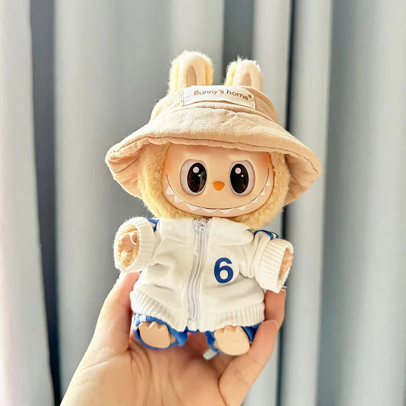 The Monster Labubu Outfit Sports Suit Canvas Shoes Hat