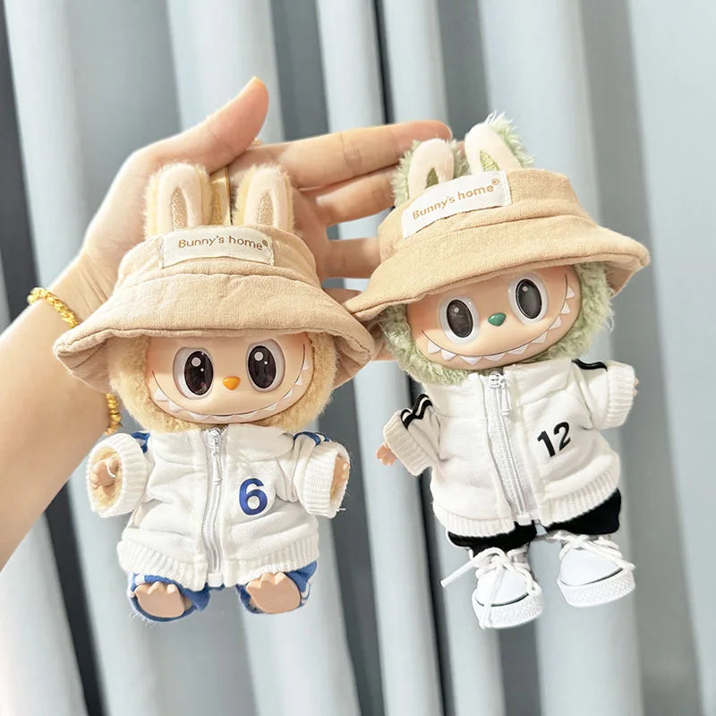 The Monster Labubu Outfit Sports Suit Canvas Shoes Hat