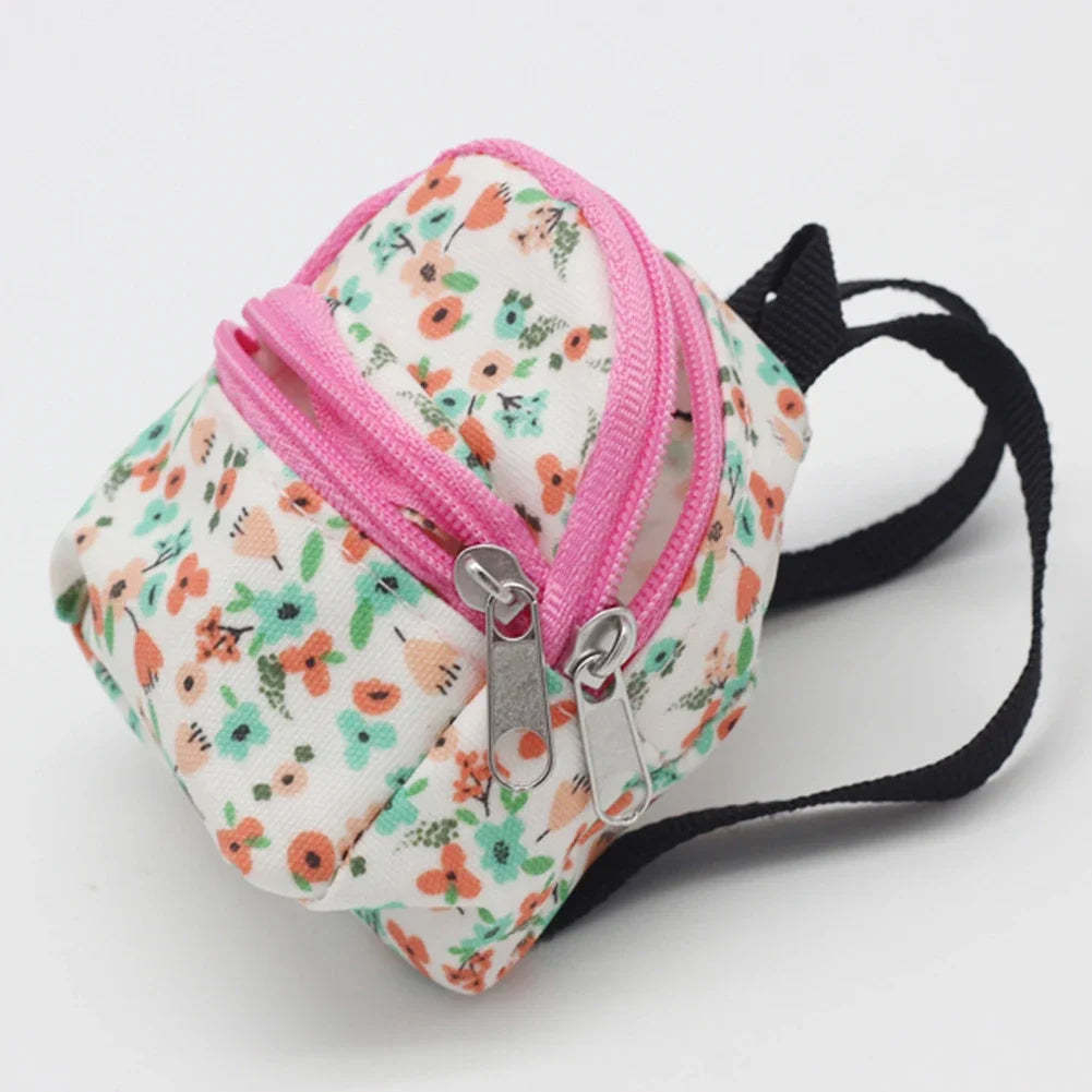 Labu bu Doll Canvas Backpack Simulation Pet Bag for 15/17cm Dolls
