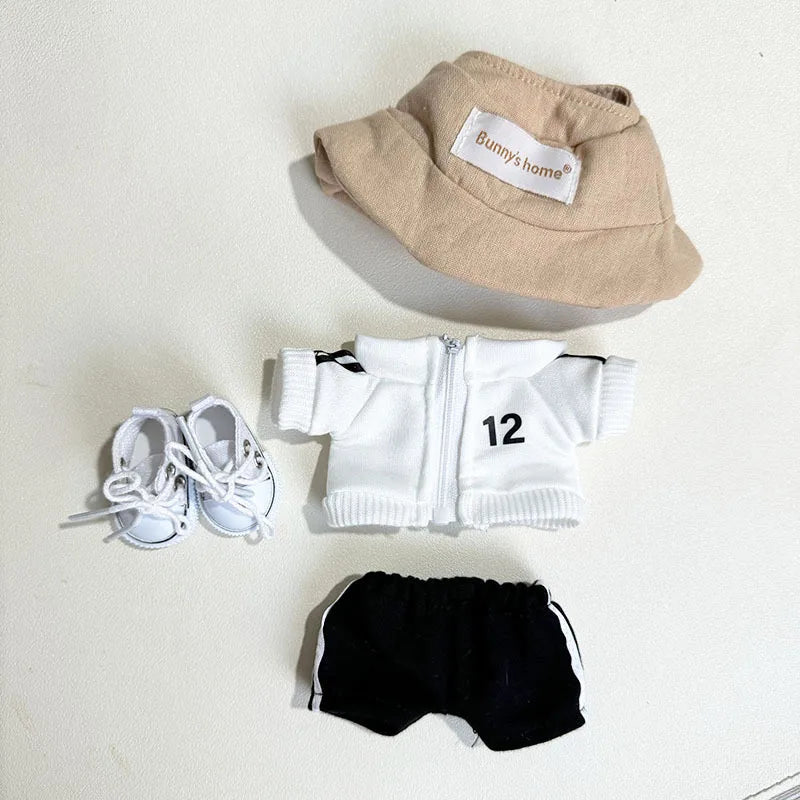 The Monster Labubu Outfit Sports Suit Canvas Shoes Hat