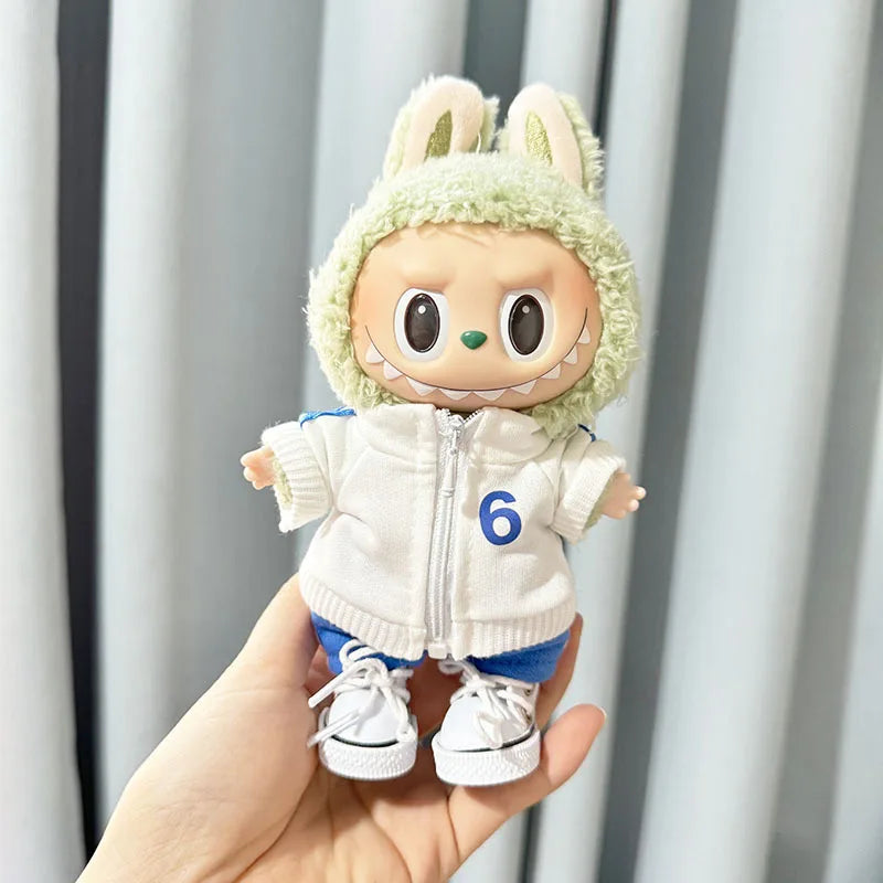 The Monster Labubu Outfit Sports Suit Canvas Shoes Hat
