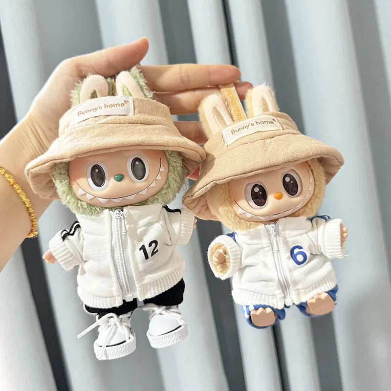 The Monster Labubu Outfit Sports Suit Canvas Shoes Hat