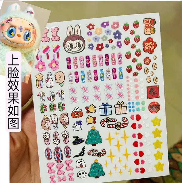 Labubu V1&V2 Eye Makeup Color False Eyelash Customization Gorgeous And Exquisite Eye Makeup Stickers Eyelash Stickers