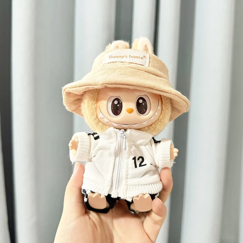 The Monster Labubu Outfit Sports Suit Canvas Shoes Hat
