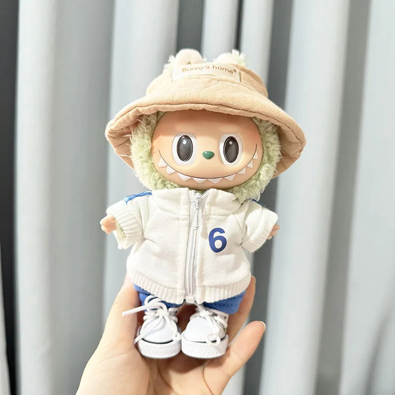 The Monster Labubu Outfit Sports Suit Canvas Shoes Hat