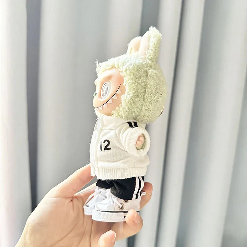 The Monster Labubu Outfit Sports Suit Canvas Shoes Hat
