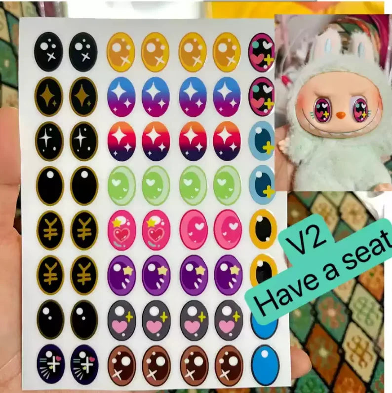 Labubu V1&V2 Eye Makeup Color False Eyelash Customization Gorgeous And Exquisite Eye Makeup Stickers Eyelash Stickers
