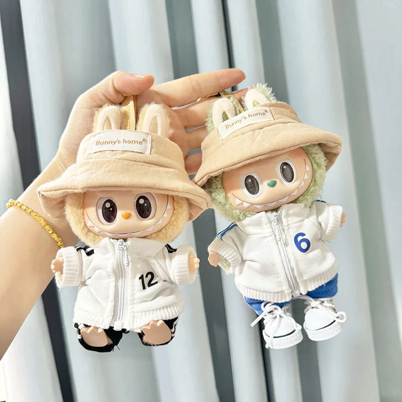 The Monster Labubu Outfit Sports Suit Canvas Shoes Hat