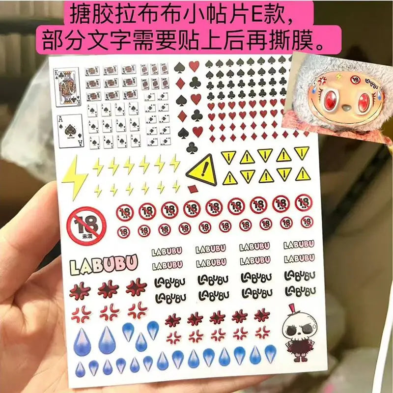 Labubu V1&V2 Eye Makeup Color False Eyelash Customization Gorgeous And Exquisite Eye Makeup Stickers Eyelash Stickers