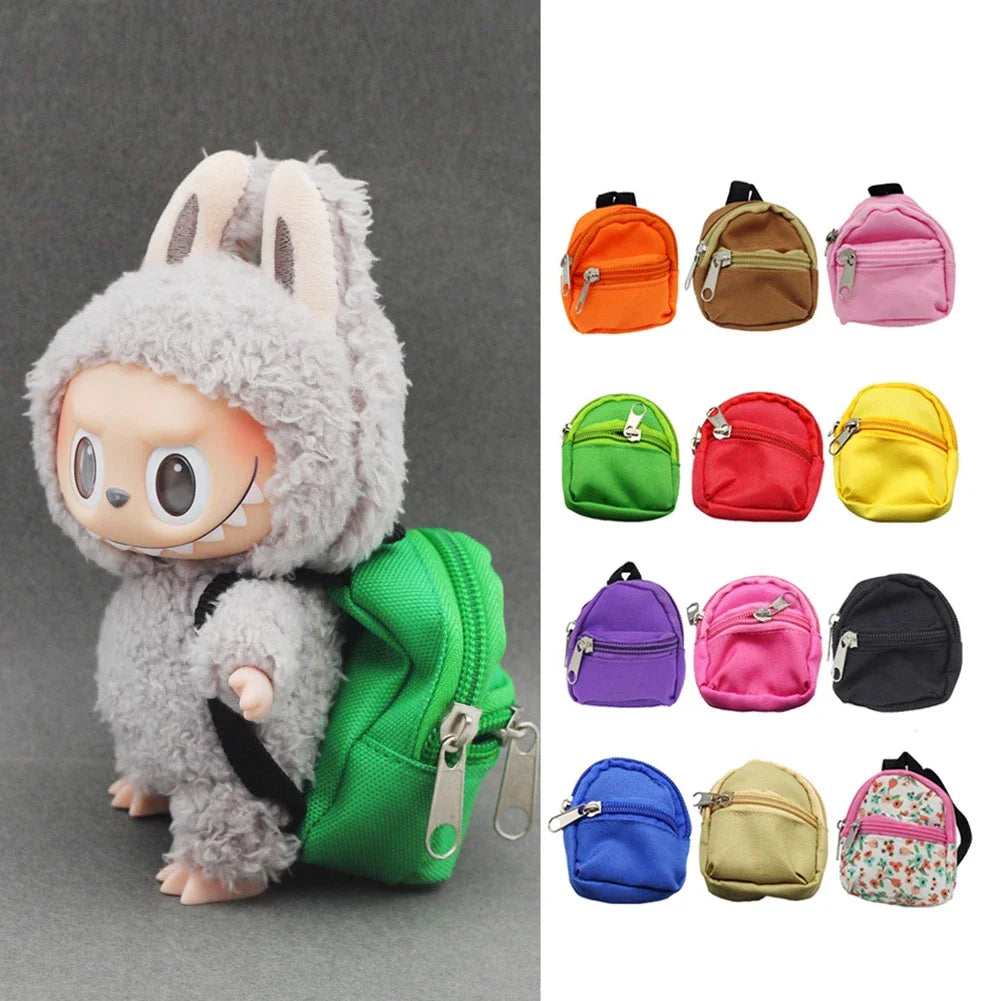 Labu bu Doll Canvas Backpack Simulation Pet Bag for 15/17cm Dolls