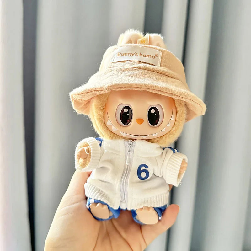 The Monster Labubu Outfit Sports Suit Canvas Shoes Hat