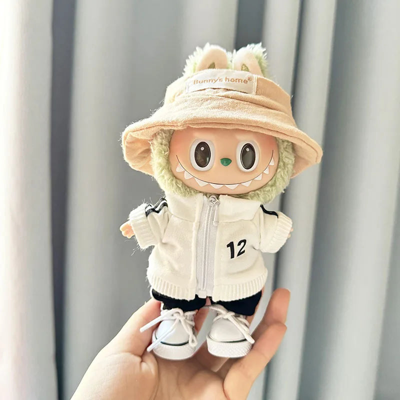 The Monster Labubu Outfit Sports Suit Canvas Shoes Hat