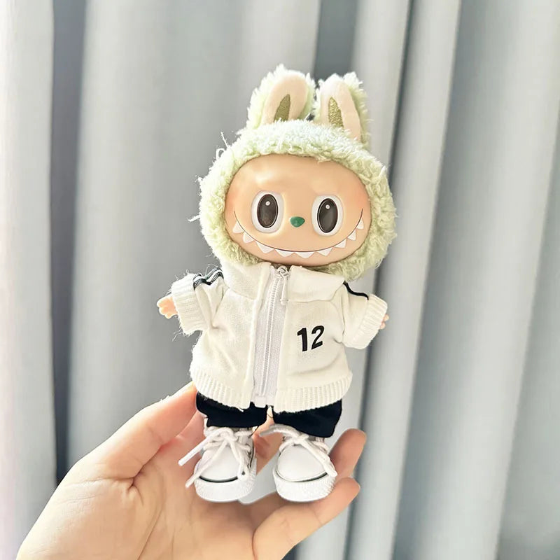 The Monster Labubu Outfit Sports Suit Canvas Shoes Hat