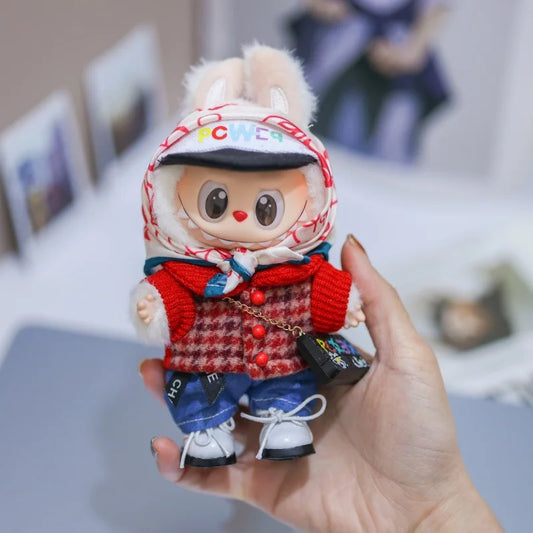 [G-Dragon] style Labubu V1 Sitting Party V2 Clothes Cute Red Trend